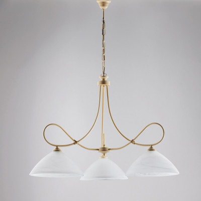 Be Light - Dallas - Lampadario grande struttura in metallo e paralumi in vetro - Colore: Avorio - 3 Lampadine - E27 - 60W - IP20 - SKU: BL217-S3-AV
