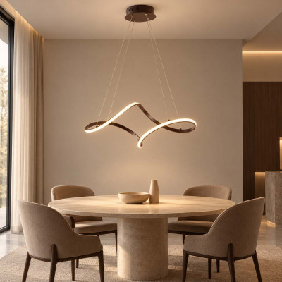 Be Light Dana Lampadario moderno in alluminio con diffusore a LED Colore: Marrone