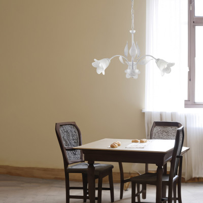 Be Light - Olga - Lampadario piccolo classico con struttura in metallo e diffusori in vetro - 3 Lampadine E14 40W - IP20 - SKU: BL155-3