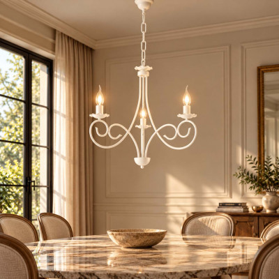 Be Light Alma Lampadario piccolo con struttura in metallo dalle linee classiche Colore: Bianco
