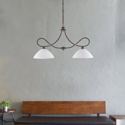 Be Light Dallas Lampadario piccolo struttura in metallo e con paralumi in vetro Colore: Ruggine