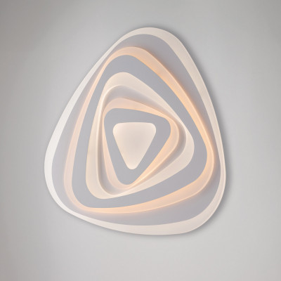 Be Light - Sasha - Plafoniera da soffitto a LED struttura triangolare in alluminio design moderno - Colore: Bianco - 1 Lampadina Led Integrato 100W - Lumen 8500 - Gradi Kelvin 3000k-4000k - IP20 - SKU: BL283-PBC