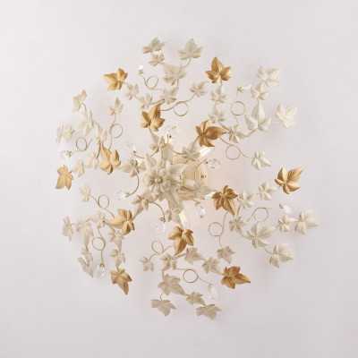 Be Light - Edera - Plafoniera da soffitto grande con struttura in metallo dalle linee classiche - Colore: Avorio - 6 Lampadine - E14 - 40W - IP20 - SKU: BL50-PL6-AV