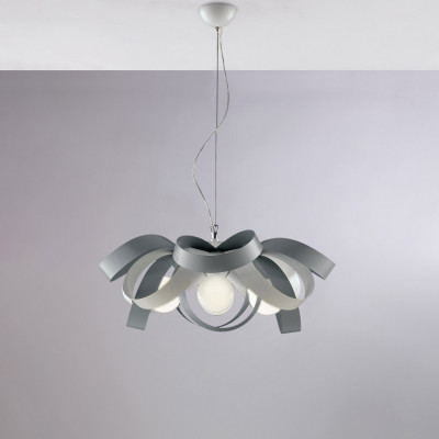 Be Light Primula Sospensione con struttura in metallo dal design moderno regolabile in altezza Colore: Bianco/Grigio