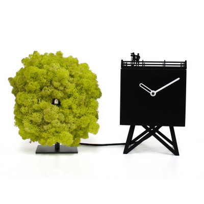 Progetti - Orologio da tavolo a cucù di design moderno "Birdwatching" - Colore: Verde/Nero - SKU: 022400NE