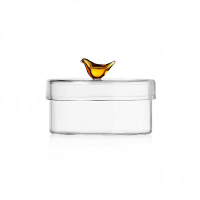 Ichendorf - Birds - Scatola bassa in vetro con uccellino giallo - Colore: Giallo - SKU: 09352303