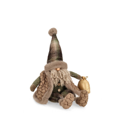  Bizzotto - Angus - Decoro natalizio babbo natale seduto con sacco regali - Colore: Marrone - SKU: B0980157 