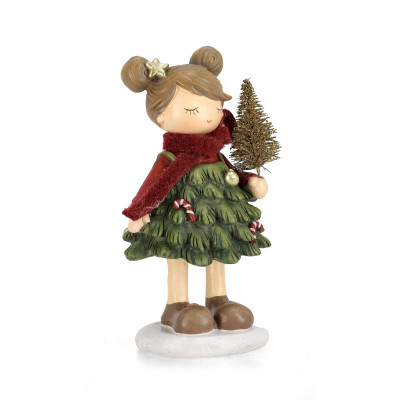  Bizzotto - Tracey - Decorazione natalizia con bimba in piedi con pino - Colore: Multicolore - SKU: B0980124 
