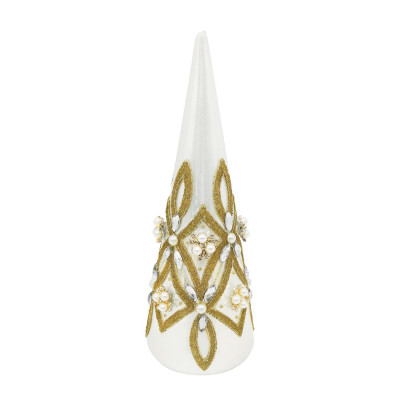 Bizzotto Decorazione natalizia a forma di pino in vetro Colore: Bianco