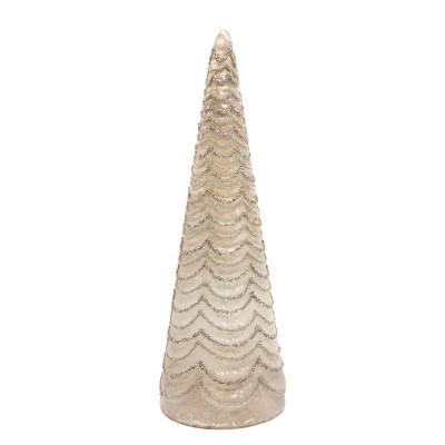 Bizzotto Layers Decorazione natalizia a forma di pino in vetro Colore: Champagne