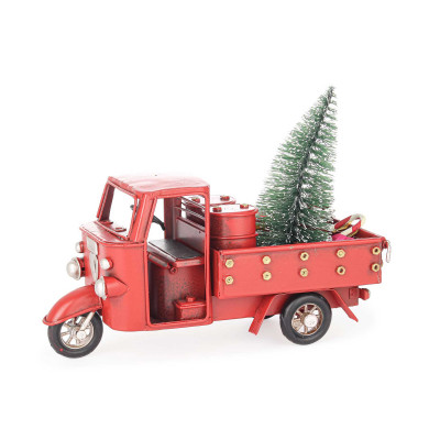  Bizzotto - Ape - Decoro di natale moto ape con pino e regali - Colore: Rosso - SKU: B0976942 