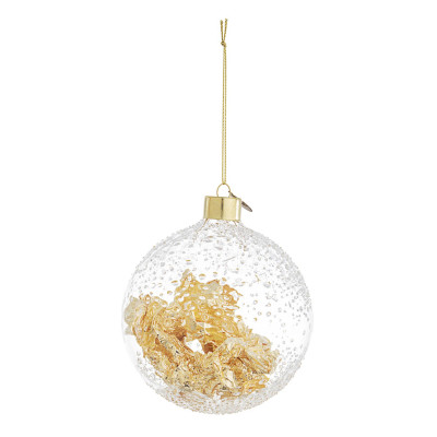  Bizzotto - Pallina di natale grande in vetro dal design elegante - Colore: Oro - SKU: B0930631 