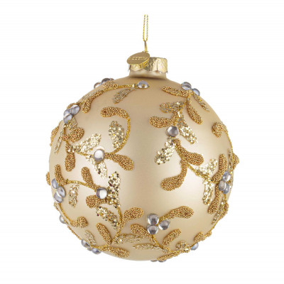  Bizzotto - Floret - Pallina di natale in vetro d.10 - Colore: Champagne - SKU: B0978360 