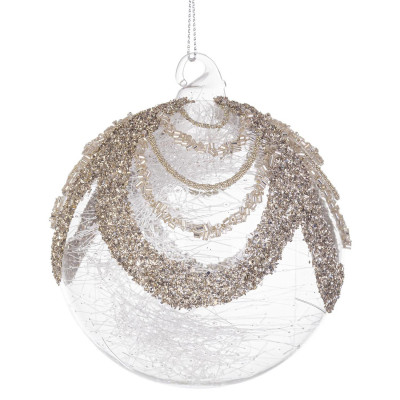  Bizzotto - Pallina di natale in vetro dal design moderno ed elegante - Colore: Trasparente - SKU: B0972752 