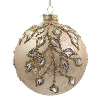 Bizzotto Gemstone Pallina di natale in vetro Colore: Champagne
