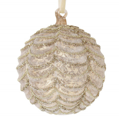 Bizzotto Layers Pallina di natale in vetro Colore: Champagne