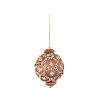  Bizzotto - Pallina di natale piccola dal design elegante Crystal - Colore: Tortora - SKU: B0973555 