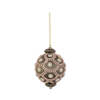  Bizzotto - Pallina di natale piccola dal design elegante Crystal - Colore: Verde Scuro - SKU: B0973553 