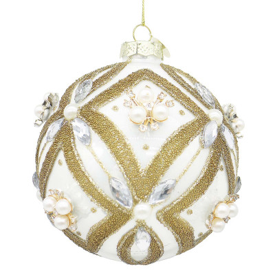 Bizzotto Pallina per albero di natale d.10 Colore: Bianco