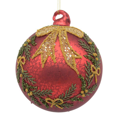 Bizzotto Bow Pallina per albero di natale d.10 Colore: Rosso