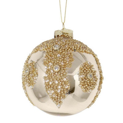 Bizzotto Beads Pallina per albero di natale d.8 Colore: Champagne