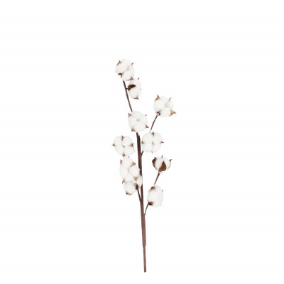 Bizzotto - Pianta artificiale ramo Geogie fiore di cotone - SKU: B01701