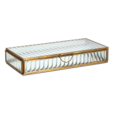 Bizzotto - Portagioie grande con coperchio in ottone e vetro Tehri - SKU: B0187059