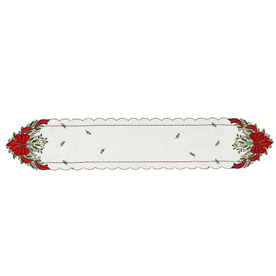 Bizzotto Anderson Runner in tessuto con motivi natalizi Colore: Bianco/Rosso