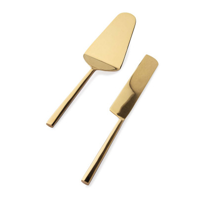 Bizzotto Hestia Set 2 pezzi paletta e coltello per torta Colore: Oro