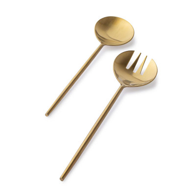  Bizzotto - Bronte - Set 2 pezzi posate per insalata - Colore: Oro - SKU: B0555438 