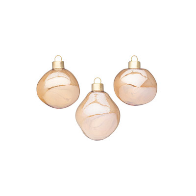  Bizzotto - Organic - Set 3 pezzi palline per albero di natale organic d.6 - Colore: Champagne - SKU: B0975482 