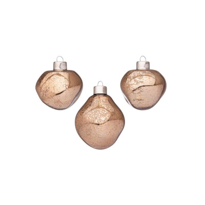  Bizzotto - Organic - Set 3 pezzi palline per albero di natale organic d.6 - Colore: Marrone - SKU: B0975478 