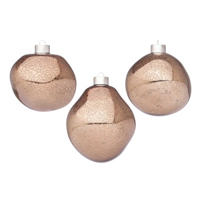  Bizzotto - Organic - Set 3 pezzi palline per albero di natale organic d.10 - Colore: Marrone - SKU: B0975490 
