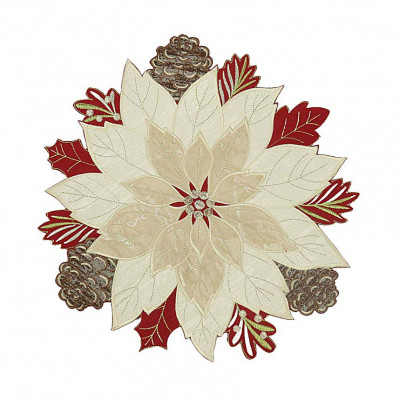 Bizzotto Smith Tovaglietta in tessuto con decori natalizi Colore: Bianco/Rosso