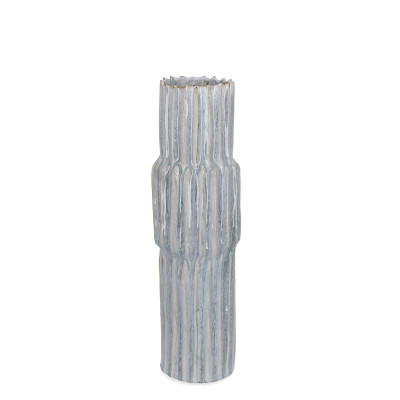 Bizzotto - Vaso medio in ceramica da arredo dal design moderno IKU TO - Colore: Azzurro - SKU: B0502080