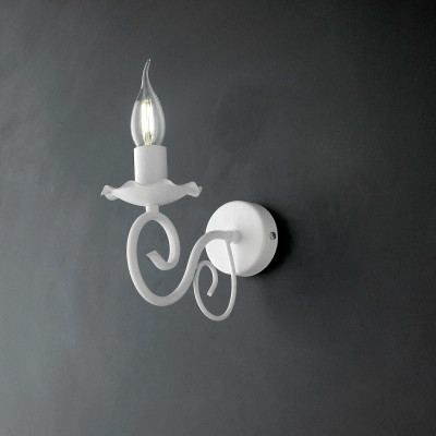 Be Light - Alma - Applique da parete con struttura in metallo dalle linee classiche - 1 Lampadina E14 40W - IP20 - SKU: BL130-AP1