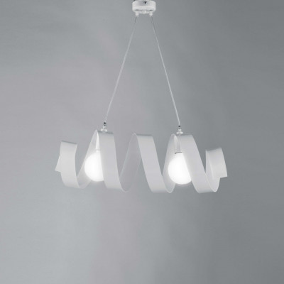 Be Light Helix Sospensione grande struttura in metallo dalle linee moderne doppio diffusore Colore: Bianco