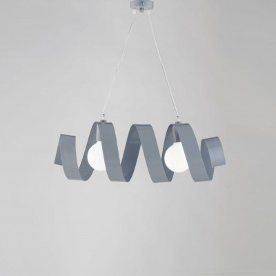 Be Light Helix Sospensione grande struttura in metallo dalle linee moderne doppio diffusore Colore: Grigio