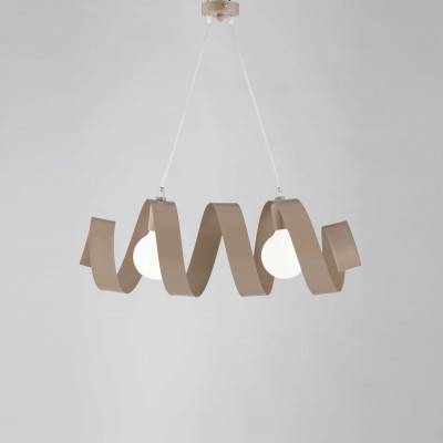 Be Light Helix Sospensione grande struttura in metallo dalle linee moderne doppio diffusore Colore: Tortora