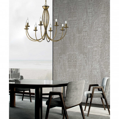 Be Light - Botte - Lampadario grande dalle linee classiche con struttura in metallo - 8 Lampadine E14 40W - IP20 - SKU: BL147-8