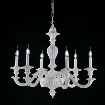 Bonetti Illumina - Leonardo - Lampadario moderno classico in legno con 6 bracci - 6 Lampadine E14 40W - IP20 - SKU: BL180-6