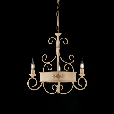 Bonetti Illumina - Baltimora - Lampadario classico con fregi e particolari lavorati a mano - 3 Lampadine E14 40W - IP20 - SKU: BL183-3
