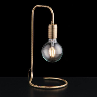 Bonetti Illumina - Polish - Abatjour lampada da comodino moderna in metallo spazzolato - Colore: Bronzo - 1 Lampadina E27 60W - IP20 - SKU: BL186-LT-BRZ