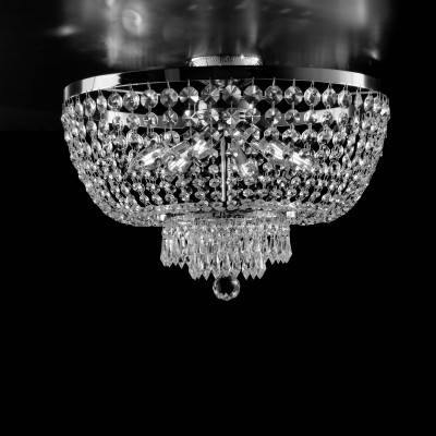 Bonetti Illumina - Mozart - Plafoniera classica in metallo con 6 luci e strass in cristallo - 6 Lampadine E14 40W - IP20 - SKU: BL189-PL6