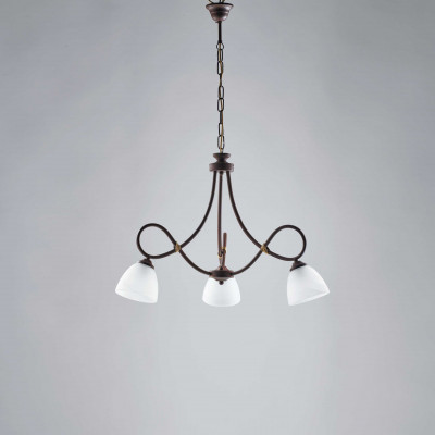 Be Light - Dallas - Lampadario piccolo con paralumi in vetro e struttura in metallo - 3 Lampadine E14 40W - IP20 - SKU: BL217-3