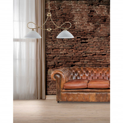 Be Light - Dallas - Lampadario piccolo struttura in metallo e con paralumi in vetro - 2 Lampadine E27 60W - IP20 - SKU: BL217-S2