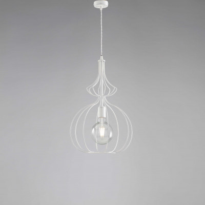 Be Light Olimpia Lampada a sospensione con struttura in metallo dalle linee moderne Colore: Bianco/Argento