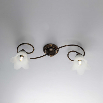 Be Light - Alice - Illuminazione da soffitto piccola dalle linee classiche diffusori in vetro - 2 Lampadine E14 40W - IP20 - SKU: BL230-PL2