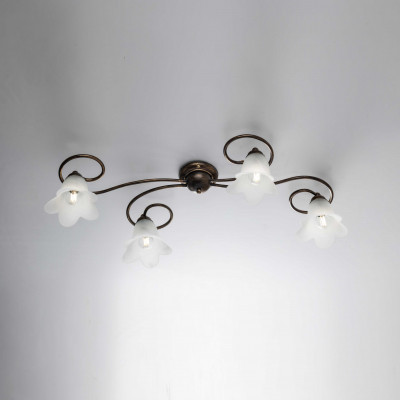 Be Light - Alice - Illuminazione da soffitto media dalle linee classiche diffusori in vetro - 4 Lampadine E14 40W - IP20 - SKU: BL230-PL4