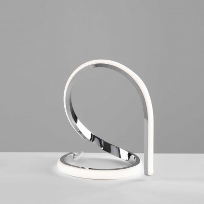 Be Light - Infinity - Lampada da comodino a LED con struttura in alluminio dalle linee moderne - Colore: Cromato - 1 Lampadina Led Integrato 8W - Lumen 720 - Gradi Kelvin 4000k Luce Naturale - IP20 - SKU: BL239-LCR